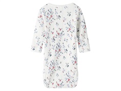 Hvid langærmet baby body med blåt og rødt blomsterprint fra Name It 13241122 cloud dancer bagfra